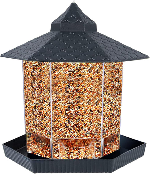 Twinkle Star Wild Bird Feeder Hanging for Garden Yard Outside Decoration, Hexagon Shaped Outside Hanging Bird Feeders for Outdoors Squirrel Proof,...