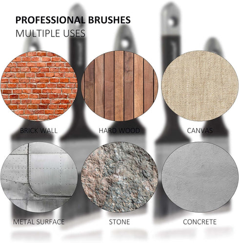 Angle Sash Paint Brush, Wall Trim Stain Brushes Set for Wall & Furniture Painting (5Pack Assorted Sizes)...
