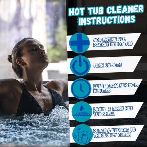 Ahh-Some - Hot Tub Cleaner Sachet | Clean Pipes & Jets Gunk Build Up | Clear & Soften Water for Hot Tub, Jetted Tub, Swim Spa | Top Clarifier Up t...