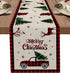 Christmas Truck Cotten Linen Table Runners 90 Inches Long, Red Buffalo Plaid, Non-Slip Burlap Table Cloth Runner for Home/Dining/Wedding/Party/Hol...