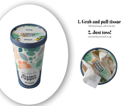 Car Tissue Holder with Soft and Disposable"Travel Size" Tissue Paper. Convenient Travel Tissues Box. Facial Tissues - Perfect Tissue Dispenser for...