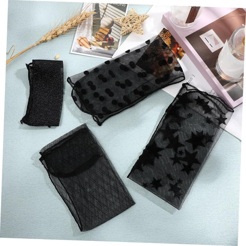 BESTOYARD 4 Pairs Women Ankle High Socks Sheer Slouch Socks Transparent Lace Socks, Black, Medium...
