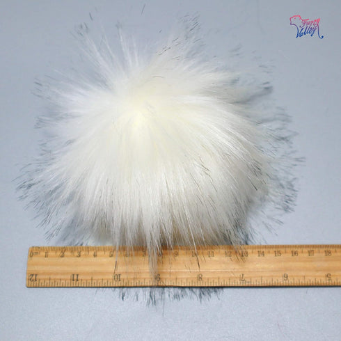 Furryvalley Faux Fur Pompom 6pcs DIY Crafts Fluffy Balls for Hat Shoes Scarves with Snap Fastener Removable Knitting Hat Horse Riding Hat Silk Acc...