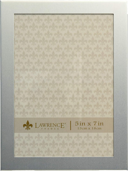 Lawrence Frames Brushed Silver 5 by 7 Metal Picture Frame Brushed Silver...