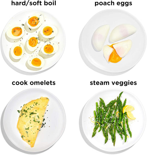 Chefman Electric Egg Cooker Boiler, Rapid Poacher, Food & Vegetable Steamer, Quickly Makes Up To 6, Hard, Medium or Soft Boiled, Poaching/Omelet T...