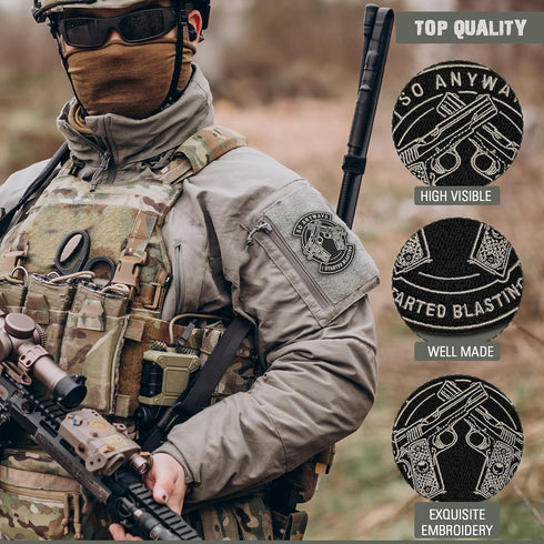 I Started Blasting Moral Patch, tactical, morale patch, for tactical backpack, tactical vest, with hook and loop backing, patches for backpacks, M...