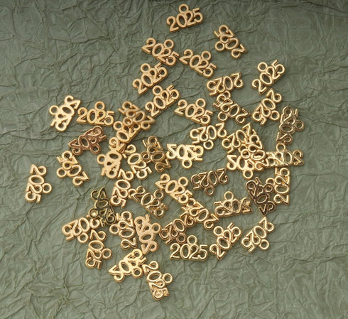 Ruwado 50 Pcs 2025 Year Jewelry Making Kits Metal Small Signet 1.4 x 0.9 cm Cute Kits for Bracelet Necklace Earring Keychain Crafting DIY Graduati...
