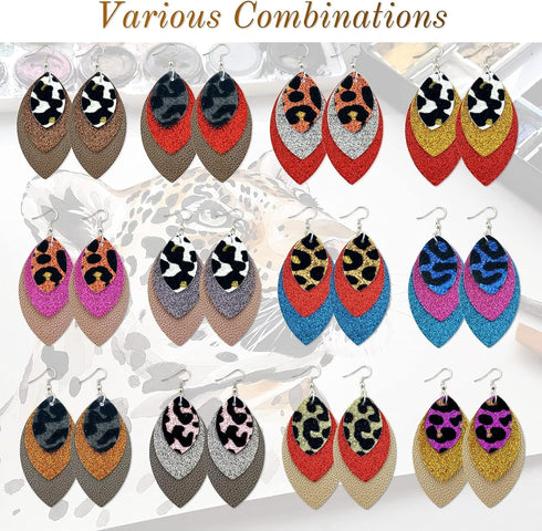 AOUXSEEM 321 Pcs Faux Leather Earrings Making Kit Full Set for Beginners, Contains 96 Pre Cut Evil Eye Earring Pieces with Hooks Jump Rings Opener...