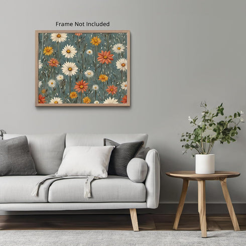 Posterizer 1 pcs-snowy winter flowers scene in oil painting style-5-Landscape & Nature Art-Floral & Botanical Art- Dining Room Decor- unframed wal...