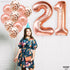 KatchOn, Big Rose Gold 21 Balloon Number - 40 Inch, 21th Birthday Decorations for Girls | Rose Gold Number 21 Balloon with Confetti Balloons | 21t...