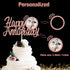 Sumerk Rose Gold Glitter Happy Anniversary Cake Topper,13PCS Cake Decorations Set for Wedding Anniversary Celebration Party...