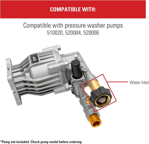 Simpson Cleaning 7110166 Water Inlet Fitting for OEM Technologies Axial Cam Pressure Washer Pumps, Gold...