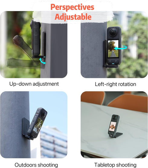 Insta360 X4 Magnetic Mount Stand Compatible for Insta360 Camera, Magnet Steering Holder Bracket with 1/4 Screw for 360 Action Camera, Stand Base f...