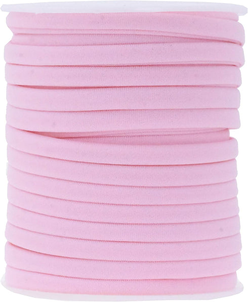 Mandala Crafts Pink Soft Elastic Nylon Spandex Bikini Bathing Suit - Flat 20 Yds 5mm Spandex Cord Fabric Elastic Strings Stretchy Cords for Hair T...
