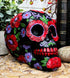 Ebros Black Day of The Dead Floral Blooms Sugar Skull Figurine DOD Skulls Statue 6" Long As Halloween Ossuary Macabre Decor Collectible (Summer Re...