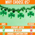 St. Patrick's Day Shamrock Tissue Hanging Decor (Set of 3) Seasonal Party Decor...