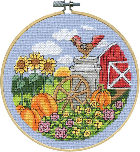 Design Works Crafts Fall Counted Cross Stitch Kit with Hoop...