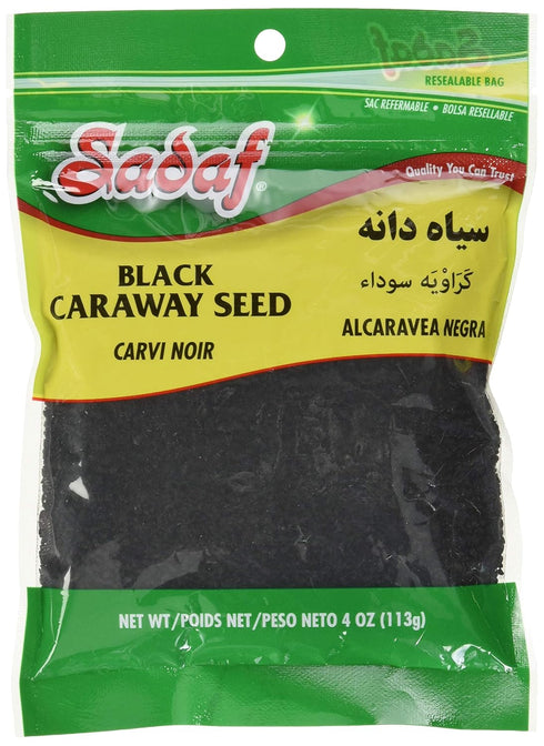 Sadaf Black Seeds - Black Caraway Seeds - Nigella Black Seeds for Cooking & Food Seasoning - Kosher - 4 Oz Resealable Bag...