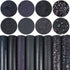 8 Pieces 8x12 Inch Faux Leather Sheets Black Fine Chunky Glitter Metallic Litchi Butterfly Embossing Lizard Texture Leather Fabric for Bows Earrin...