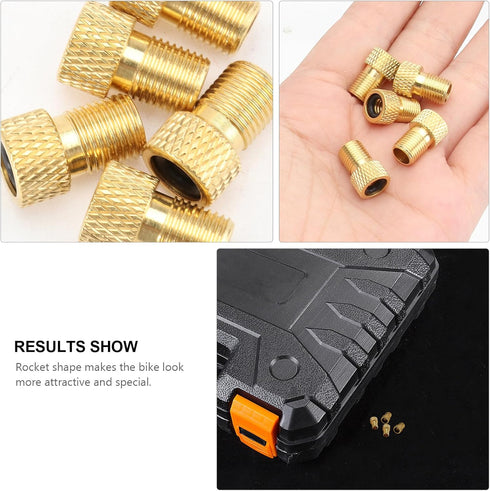5pcs Bicycle Presta to Schrader Copper Valve,Gas Conversion Head Tire Valve Converter Professional Bike Accessories for Road Bike,Trek Bike Pump A...