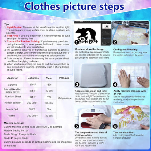 DoreenBow Heat Transfer Paper Sheets Marble Heat Transfer Paper Sublimation Sheets Printable Heat Transfer for Mug T-Shirts Bags...