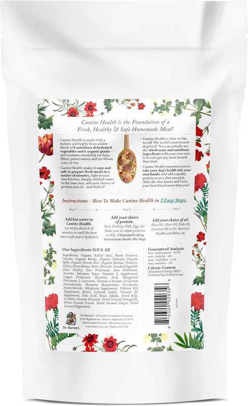 Dr. Harvey's Canine Health Miracle Dog Food, Human Grade Dehydrated Base Mix for Dogs with Organic Whole Grains and Vegetables (Trial Size 6.5 Oz)...