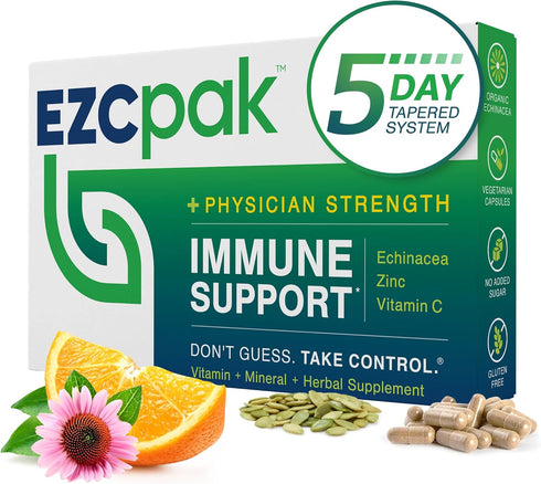 EZC Pak 5-Day Tapered Immune Support Booster - Vitamin Immune Support Supplement, Echinacea, Zinc Vitamin C, Vitamins for Immune System Support, I...