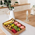 Seagrass Storage Basket with Compartments Utensil Tray for Organization Silverware Flatware Rectangular Shelf Baskets with 4 Sections Natural...