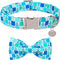 Dog Collar with Bow Tie, Comfortable Cotton Summer Dog Bowtie Collar, Durable Metal Buckle Cute Pet Collar for Medium Girl Boy Dog, M, Neck 13.5-2...