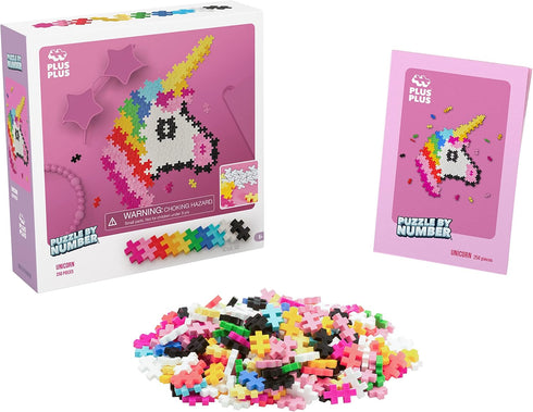 Plus Plus - Puzzle By Number - 250 Piece Unicorn - Construction Building Stem / Steam Toy, Interlocking Mini Puzzle Blocks for Kids...
