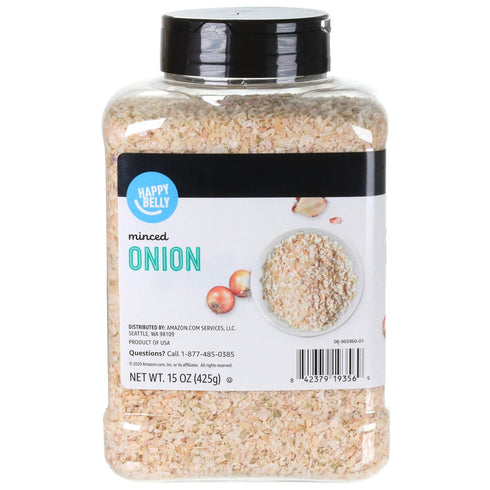 Amazon Brand - Happy Belly Onion Minced, 15 ounce (Pack of 1)...