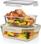 Razab 4 Pc (2700ML/ 91 Oz & 1520ML/ 51 Oz) Airtight Large Glass Food Storage Containers with Lids - BPA Free, Leak Proof Meal Prep Containers (2 C...