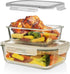 Razab 4 Pc (2700ML/ 91 Oz & 1520ML/ 51 Oz) Airtight Large Glass Food Storage Containers with Lids - BPA Free, Leak Proof Meal Prep Containers (2 C...