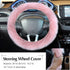 6 Pieces Fluffy Steering Wheel Covers Winter Wool Fur Handbrake Cover Warm Gear Steering Wheel Cover Console Seat Belt Shoulder Pads Accessories F...