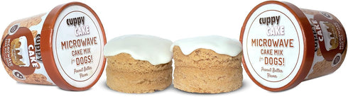 Cuppy Cake Microwave Cake in a Cup for Dogs, Just Add Water and Microwave (Peanut Butter Flavor 2 pack) Made in USA...