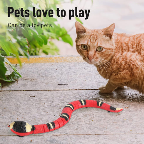 Smart Sensing Snake Toy,Interactive Toys Snake for Kids, Cats&Dog Kitten Toys USB Rechargeable Electric Simulation Slithering Serpent Realistic Sn...