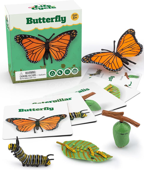Life Cycle Kit Toy Science Montessori - Realistic Figurine, Kids Animal Match Set Easter Basket Stuffers for Boys and Girls Age 3,4,5,6,7,8,9 (Lif...
