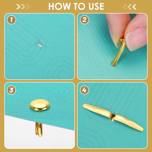 100PCS Brads Paper Fasteners Brass Brads Round Fasteners Mini Metal Brads for Kids Craft Art Crafting School Project Brass Fasteners Decorative Pa...