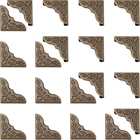20pcs Bronze Metal Book Corner Guards Scrapbook Photo Album Diary Cover Corner Decorative...