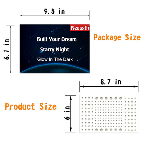 808 PCS Glow in The Dark Stars for Ceiling, Glowing Wall Decals Decor Stickers,(404 Pcs Green and 404 Sky Blue) 3D Adhesive Dots Decor Starry Sky ...