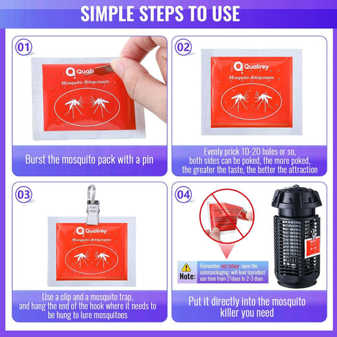 4 Pcs Mosquito Attractants for All Bug Zapper Bait Refill, Safe Mosquito Lures Fly Bait, Clip on Mosquito Trap Attractant Bait Hang Bug Zapper Ref...