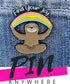 Stickeroonie Cute Sloth Premium Handmade Enamel Lapel Pin Brooch Badge- Find Joy Rainbow Meditating Sloth- 1.2 inch...