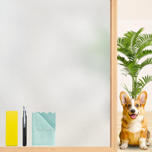 Niviy Frosted Window Film Non-Adhesive Shower Window Covering for Bathroom Office Living Room(17.7" Width by 78.7" Length)...