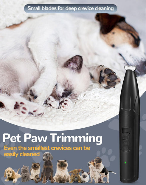Dog Clippers for Grooming, 2 Speed Low Noise Cordless Dog Paw Trimmer, Rechargeable Small Pet Hair Trimmer for Grooming, Cat Hair Clippers Shaver ...