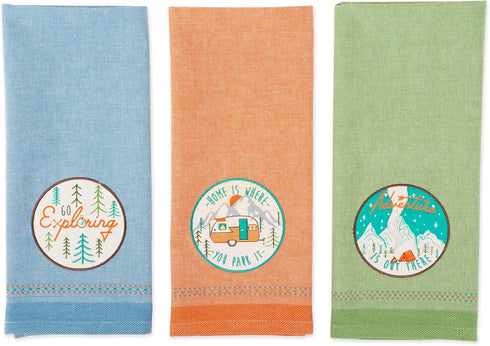DII Cotton Embellished Dish Towels, 18x28 Set of 3, Decorative Oversized Kitchen Towels, Perfect Home and Kitchen Gift - Go Exploring...