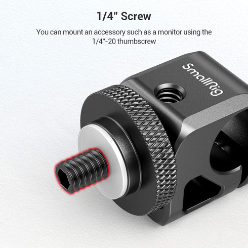 SMALLRIG 15mm Rod Clamp Rail Connector with 1/4" Thread Hole to Attach Camera Microphones/Sound Recorders/Lighting Equipment - 860...