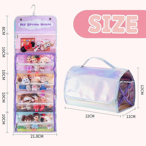Toy Storage & Display Case, Travel Carrying Storage Organizer 5 Clear View Case...