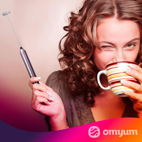 Electric Milk Frother Foamer, Portable Mini Mixer, Stainless Steel, Battery Operated, Use for Coffee, Hot Chocolate, Shakes...