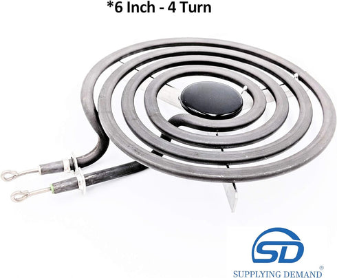 Supplying Demand 318372211 316439801 Electric Range 6 Inch Coil Burner Heating Element Replacement