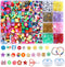 1450Pcs Fruit Smiley Clay Beads for Bracelet Making Kit Jewelry Necklace Gifts, Handmade Polymer Beads with Colored Stars, Letters and Crystal Ela...